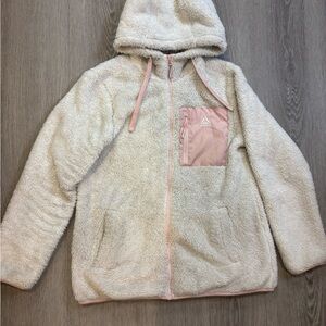 Cozy Cream and Pink Woman’s Hoodie